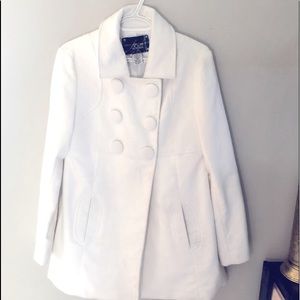 White Double Breasted Pea Coat
